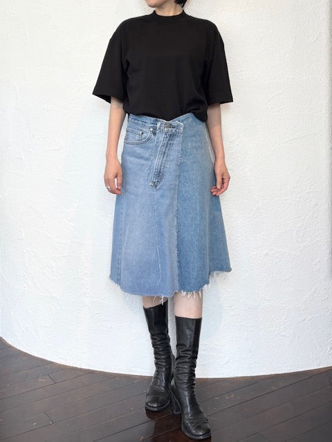 QUIITO Denim Midi Skirt