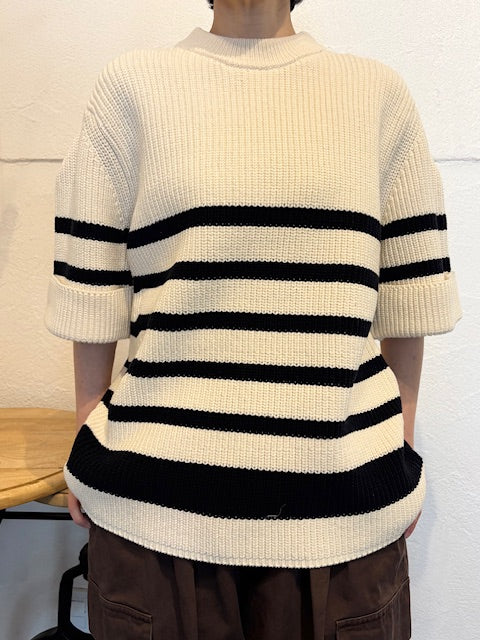 CLANE Over Half Sleeve Knit Tops
