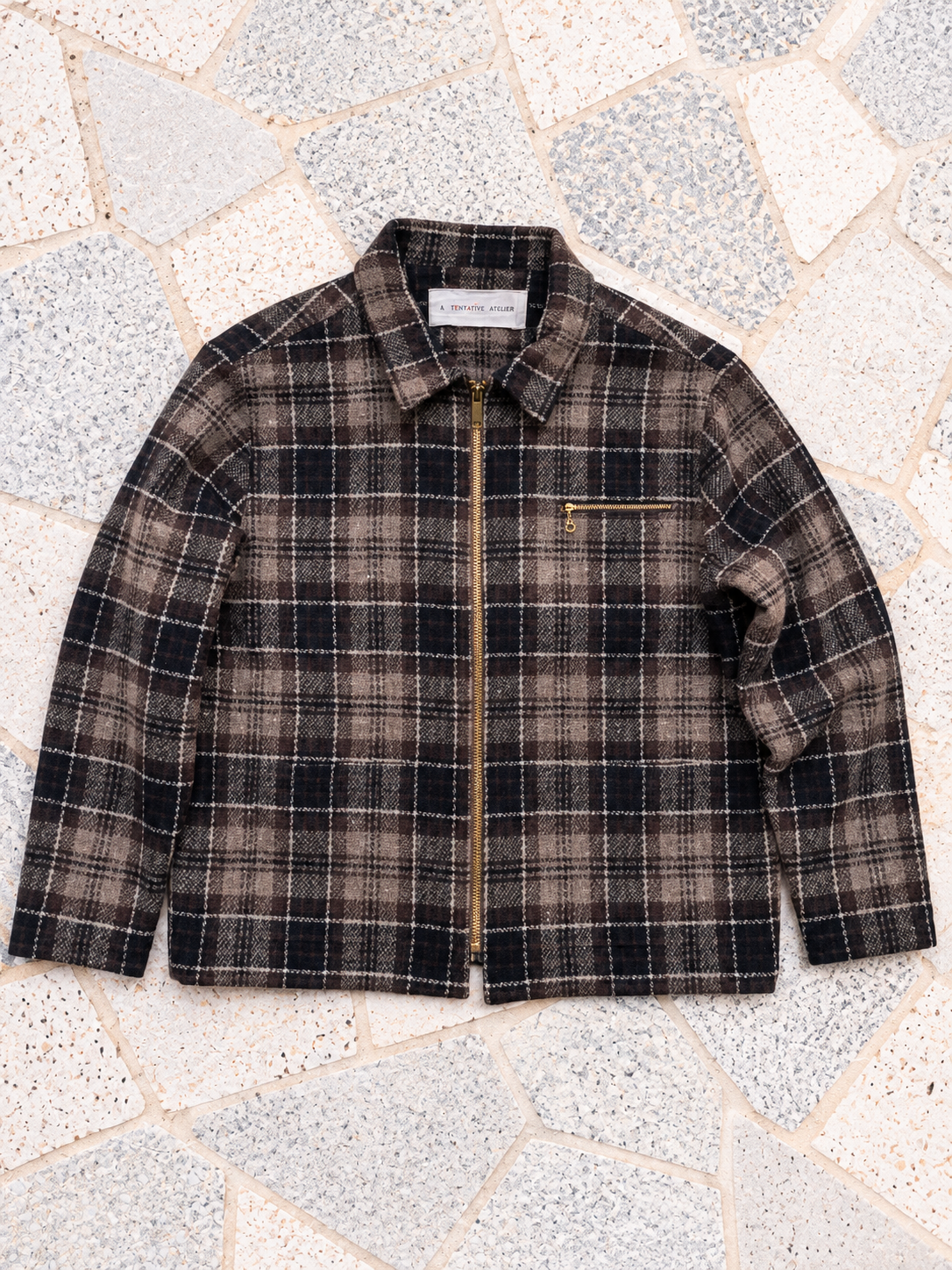 A TENTATIVE ATELIER Zipper Checks Worker Jacket / Marcel Poot