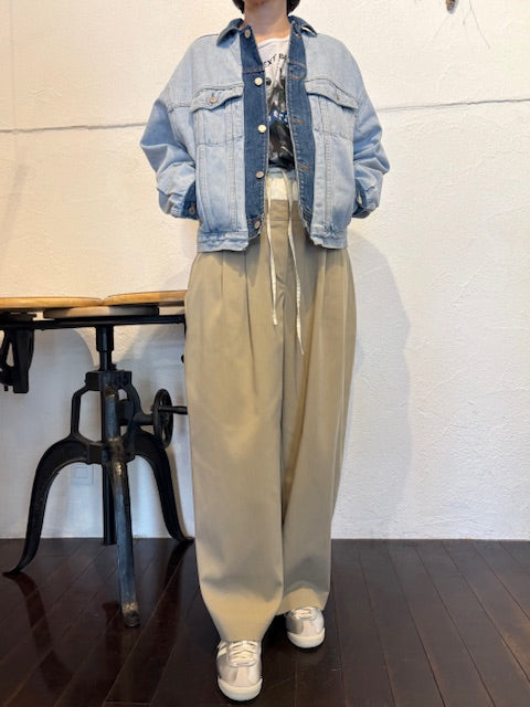 CLANE W Waist Wide Slacks