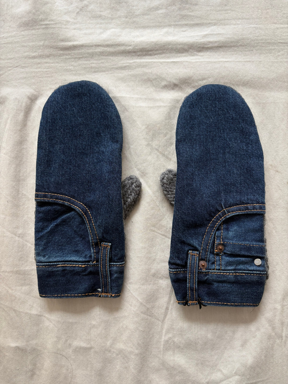 BLESS Pocket gloves Denim×Wool