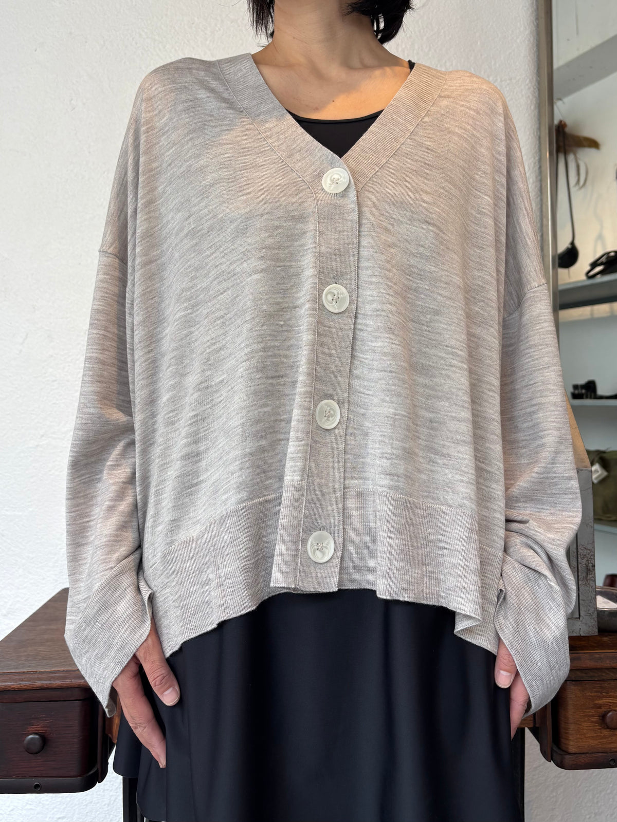 ENFOLD V-Neck Box Cardigan