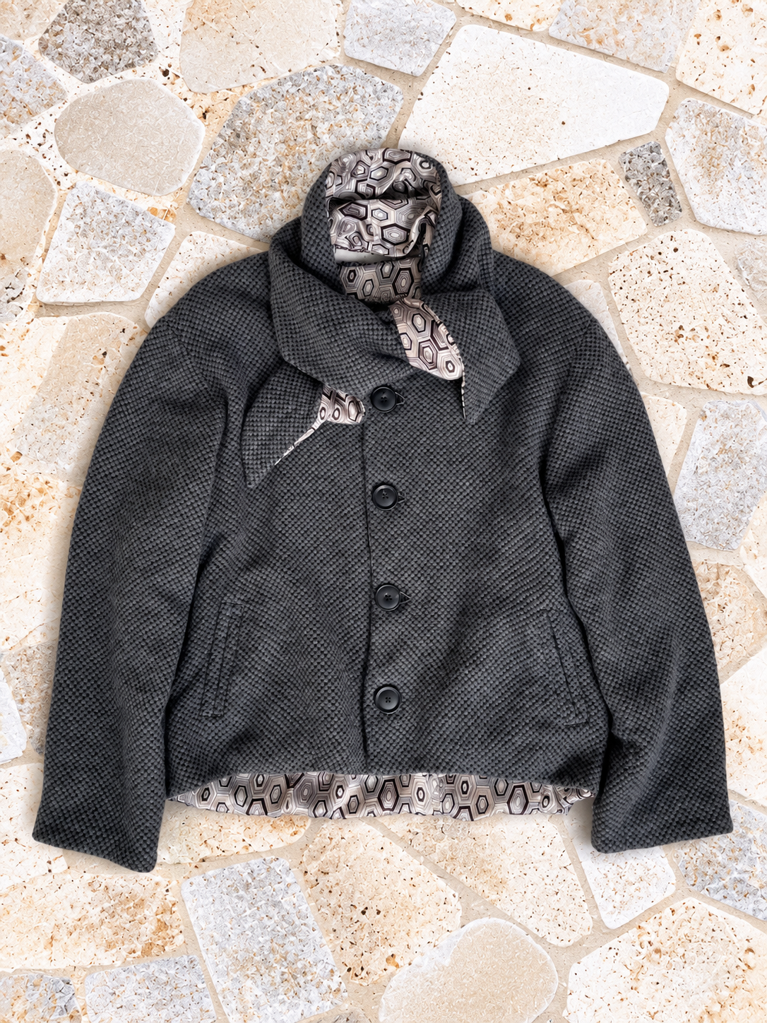 GEOFFREY B.SMALL V Neck 4 Button Cardigan Short Jacket