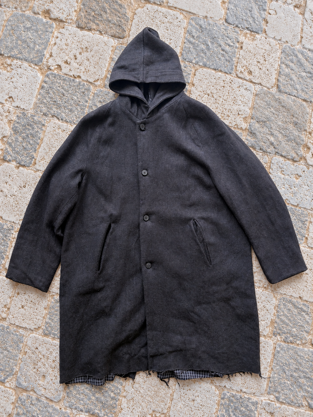 Atelier Suppan Hooded Coat Wool-Hemp